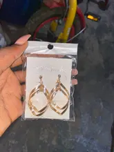 Pendientes de Clip redondos grandes para mujer, joyería Simple de color dorado, chapado en plata geométrico, clip para oreja hueca grande