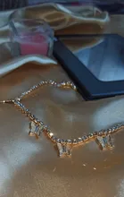 Modyle-collar con colgante de mariposa para mujer, joyería con diamantes de imitación brillantes, llamativo, gargantilla de cristal, para regalo