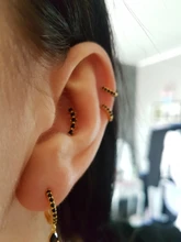 ROXI-pendientes de aro con cristales de circonita negra para mujer, joyas clásicas Punk, Voor Vrouwen, plata 925