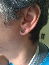 ANENJERY 925 de plata esterlina Simple circón de una sola fila pendientes para las mujeres brincos oorbellen pendientes de botón pendientes S-E14