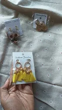 Pendientes bohemios con Clip para mujer, 8 colores, no colgante perforado, cuerda de algodón, pinza con flecos, regalo de joyería