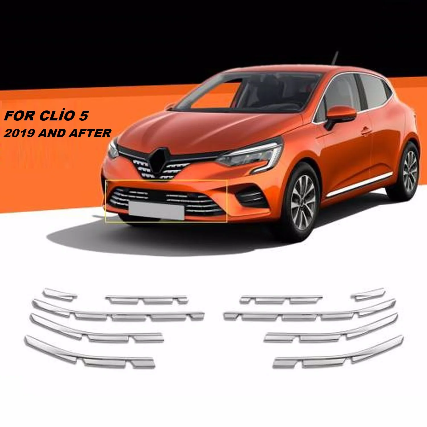 Misura per Renault Clio 5 HB 2019 2020 2021 2022 griglia paraurti