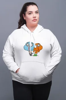 

Angemiel Wear Fan Up To Darwin And Gumball White Women 'S Hooded Sweatshirt