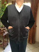 Chaqueta informal sin mangas para hombre, chaleco polar cálido de terciopelo grueso, sin mangas, ropa 5XL, Otoño e Invierno