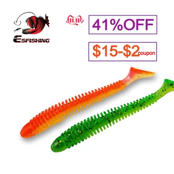 BEST DEAL ❤️ ESFISHING Swing Impact 100mm Ring Shad Fishing Lures Soft Lurekiller Jigging Lures Surface Lures Bass Soft Bream Bait - discount item 24% OFF Sports & Entertainment