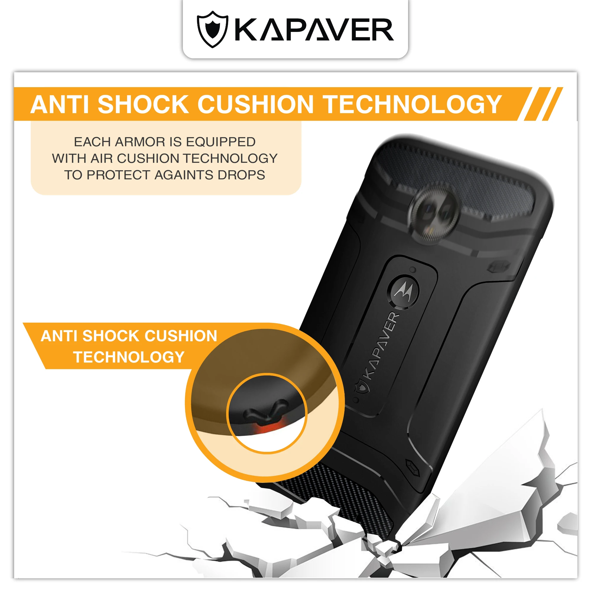 KAPAVER®Тонкий прочный ударопрочный бампер Броня задняя крышка чехол для Moto G6 Plus чехол