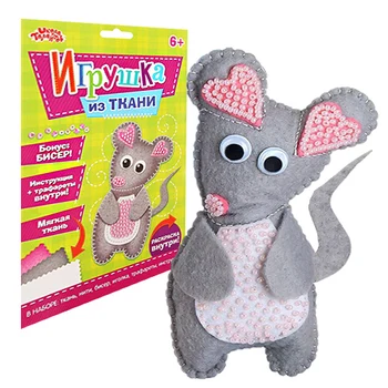 

2391196 set for making toys of felt 'мышонок' + beads, needle, floss