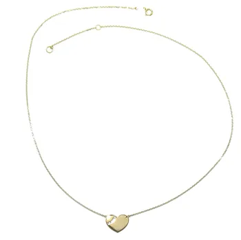 Nunca digas Nunca Joyas.Collar de corazón de Oro Amarillo de 18k con Cadena Forzada de 45cm Ideal Mujer! Peso; 1.55gr Oro de 18k