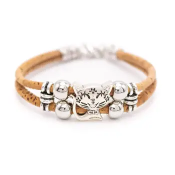 

Natural cork with beads handmade friendship bracelet adjustable BR-444-MIX-6