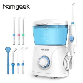 

Homgeek 600ml Oral Irrigator Water Flosser Irrigator Oral Irrigator Teeth Cleaner Pick Spa Tooth Clean With 7 Tips For Family