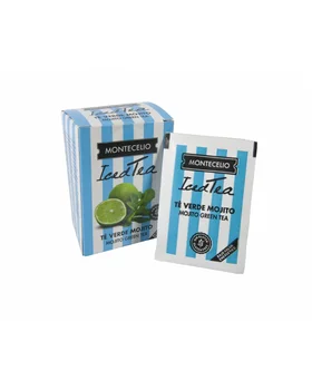 

MONTECELIO Cold Tea Green Mojito. Preparation Snapshot. Iced Tea. Box With 10 Envelopes