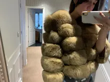 De invierno de la moda de cuero cálida capa natural abrigo de piel de zorro chaqueta de piel auténtica de zorro de invierno grueso abrigo cálido