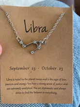 12 horóscopo, Zodíaco signo dorado colgante collar Aries Leo 12 Constelaciones joyería Leo Aquarius Escorpio Capricornio regalo de Navidad