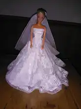 for barbie dress bjd doll clothes Princess Deluxe trailing wedding bride marriage dress