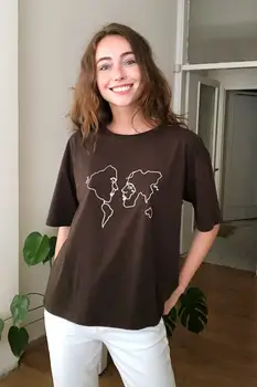 

Trendyol Printed Loose Mould Knitted T-Shirt TWOSS20TS0909