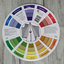 Pigmento de uñas para tatuaje profesional, rueda de 12 colores, tarjeta de papel, diseño de tres niveles, guía mixta, redondo, gira el círculo Central