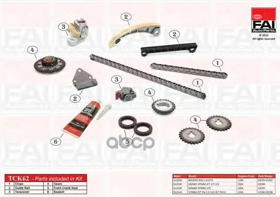 Комплект Цепи Грм Suzuki Vitara(Et Ta) 2.0 16v(Et Ta51) 12/96-03/98(J20a) FAI арт. TCK62