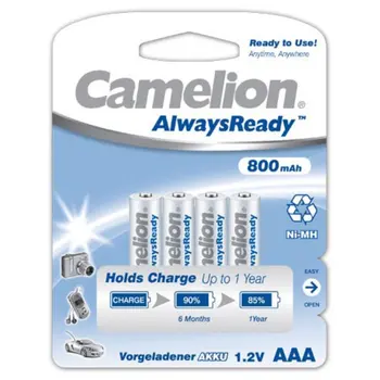 

Camelion HR03 Micro AAA AlwaysReady, rechargeable battery, Blister 4uds. 800mAh