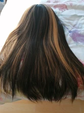 NNZES-Peluca de cabello sintético para mujeres negras, pelo largo recto de 24 y 30 pulgadas, Color marrón oscuro y Rubio, mezclado