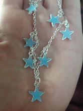 2019 nueva moda luminosa playa vientos azul estrella pentagonal borla tobillera cadena tobilleras para mujer Sandalias pies descalzos 4g