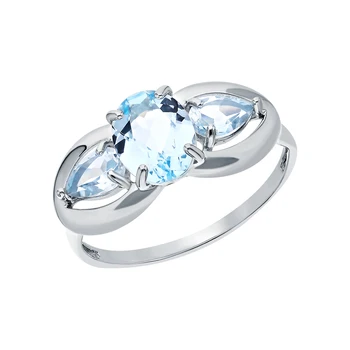

Silver ring with Topaz sunlight sample 925