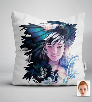 

Personalized Women 'S Abstract Caricature Of White Yastık-3