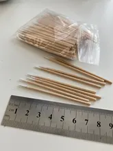 Hisopo de algodón y madera para extensión de pestañas, herramientas para el cuidado de las orejas, bastoncillos de madera, cabezal con punta, 100 Uds.