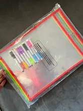 10 Uds Documento de la carpeta de archivos bolsa reutilizables por escrito y limpiar bolsas para suministros para oficina y escuela