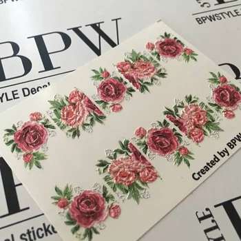 

3D cлайдер-дизайн Vivid peony, BPW. style, water nail sticker, 3d81