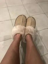 Furry Slippers Shoes Indoor Bedroom Plush Warm Women Ladies Luxury Home Winter No Faux-Suede