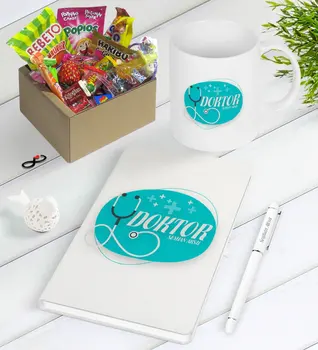 

Personalized Doctor Nostalgic Lezzetler Notebook Pen Mug Gift Seti-14