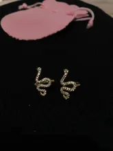 Pendientes de cartílago falso para mujer, sin perforaciones, Color dorado, serpiente, Circonia cúbica, joyería llamativa