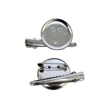 

20589 blank for brooch with pin and clothespin, metal, 3,0 cm * 2 PCs