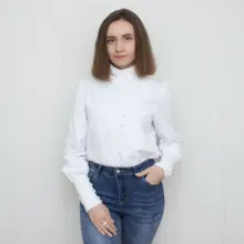 Turtleneck Blouse Puff-Sleeve White Shirt Ladies Top OOTN Office Elegant Casual Solid