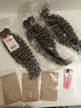 Ídolo de moda Afro rizado pelo sintético resistente al calor, paquetes de pelo de onda profunda extensiones marrón 2 unids/lote 26 pulgadas de la armadura del pelo