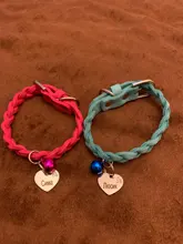 Dog-Collar Engraved Name-Tag Braided Dog Puppy Dogs Small Personalized Free-Bell 