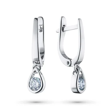 

Earrings in white gold with a diamond