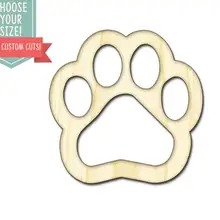 1Dog Paw деревянные вырезанные-на заказ Выберите свой размер-лазерная резка Деревянные Художественные товары для рукоделия Настенный декор свадебный детский DCS0583