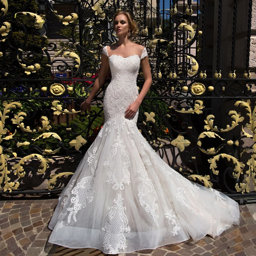 New-Fashion-Mermaid-Wedding-Dresses-2019-Off-Shoulder-Floor-Length-Wedding-Gowns-Button-Back-Applique-Strapless
