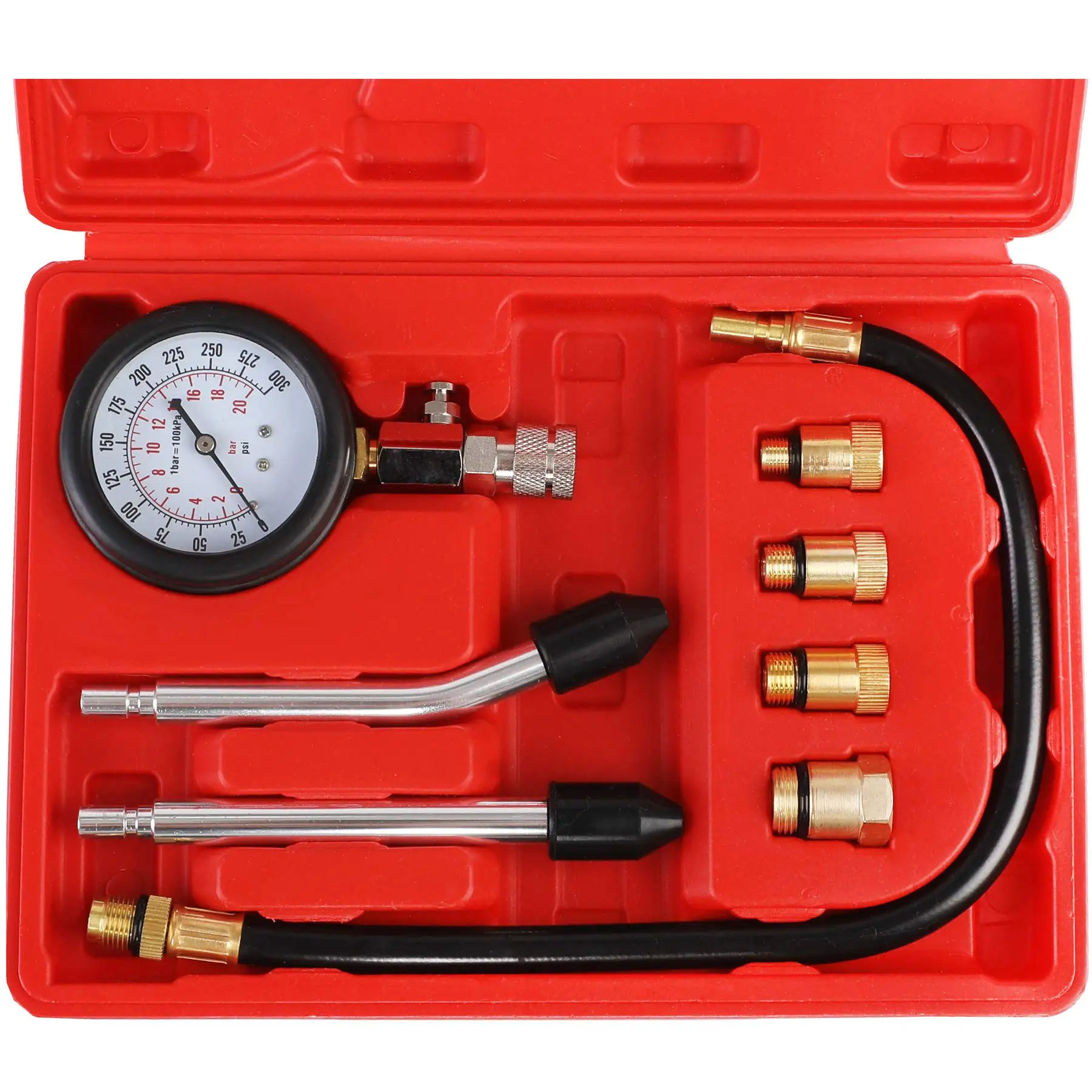 Kit de probador de compresión, cilindro de motor pequeño, juego de herramientas de prueba de presión para motocicleta, coche, motor de Gas