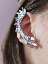 2021 nueva moda elegante Vintage Punk gótico para la oreja, de estrás de cristal brazalete de Clip de perno pendientes 1E321