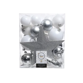 

Box of 33 accessories for silver and white tree