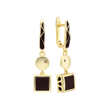 

Silver earrings with ceramics and enamel sunlight sample 925