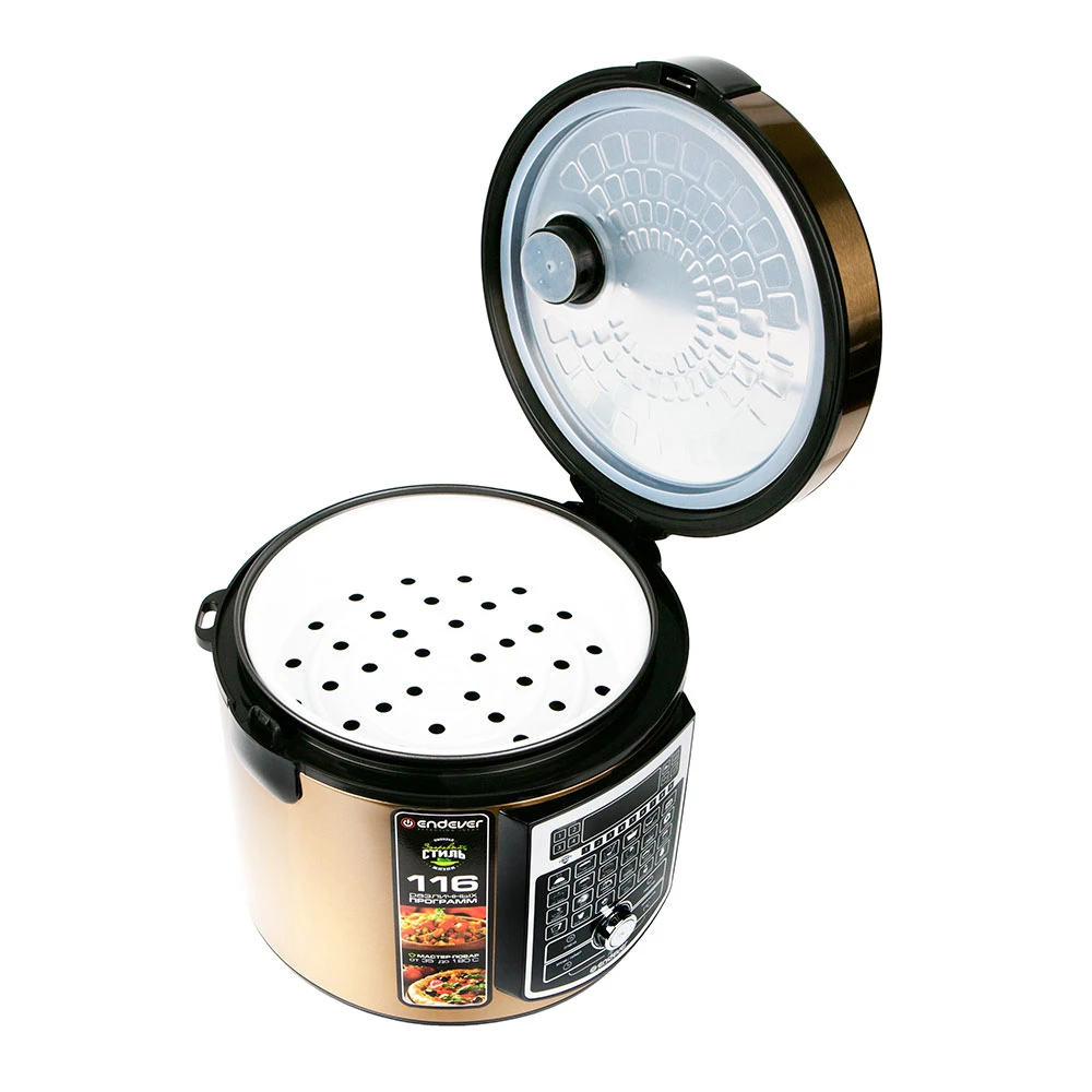 Мультиварка Endever Vita-75 (Мощность 860 Вт, 116 программ, автоподогрев, емкость 5 л, таймер, антипригарное покрытие)