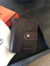 Cartera de piel auténtica anti RFID estilo vintage monedero para hombre, billetera con bolsillo para monedas, monedero pequeño con cremallera y tarjetero