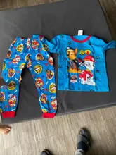 Paw Patrol-Pijama de algodón para niños, ropa de dormir de dos piezas, de manga larga