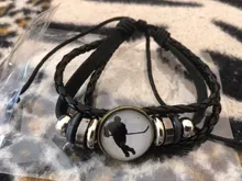 CHSXY-pulsera deportiva de Hockey sobre hielo para hombre, brazalete de cuero de moda con estampado de dibujos animados, foto, cristal, Gema ajustable, tejido negro