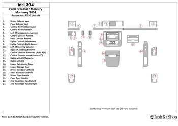 

Interior trim for Ford Freestar 2004-2004. Set L394.