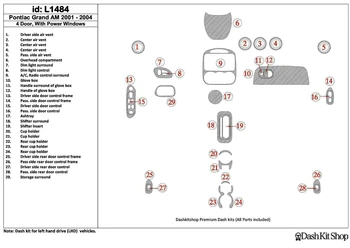 

Interior lining for Pontiac Grand Am 2001-2004. Set L1484.