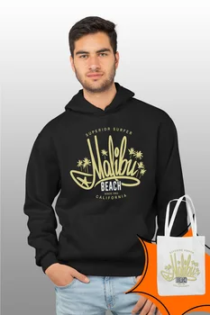 

Angemiel Wear Malibu Black Male Hooded Sweatshirt Bags Kombin